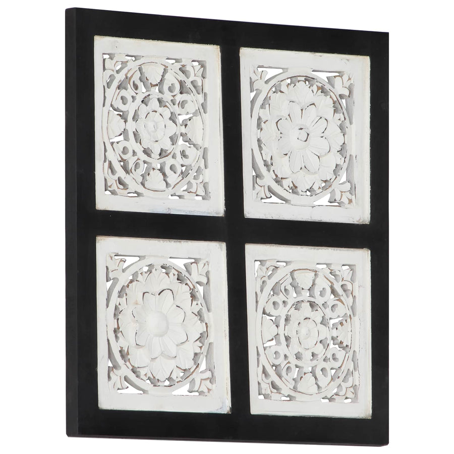 Kunst Decoratie Zwart en Wit 40 x 40 x 1,5 cm
