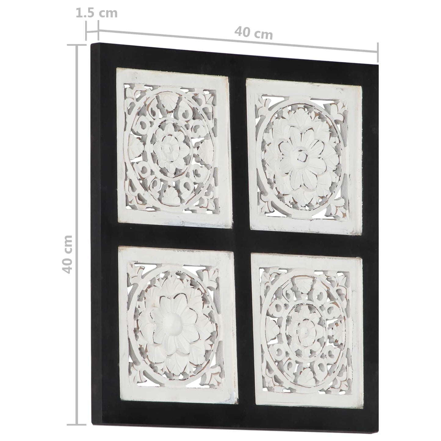Kunst Decoratie Zwart en Wit 40 x 40 x 1,5 cm