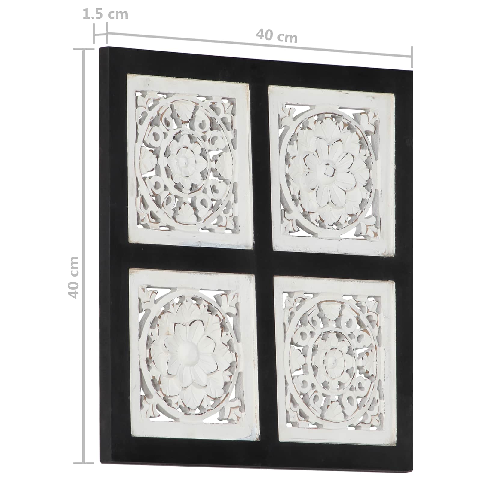Kunst Decoratie Zwart en Wit 40 x 40 x 1,5 cm