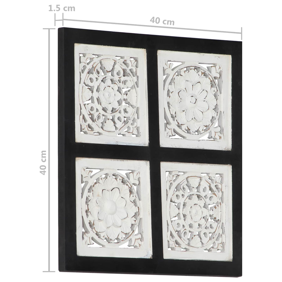 Kunst Decoratie Zwart en Wit 40 x 40 x 1,5 cm