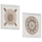 Art Decoration 2 pcs Brown and white 40 x 40 x 1.5 cm