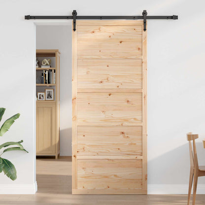 Schuifdeur Naturel 100 x 2,5 x 208 cm Massief grenenhout