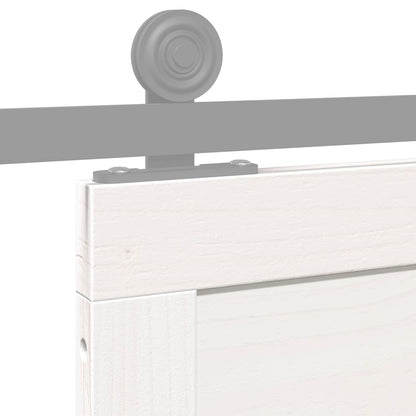 Schuifdeur Wit 100 x 2,5 x 208 cm Massief grenenhout