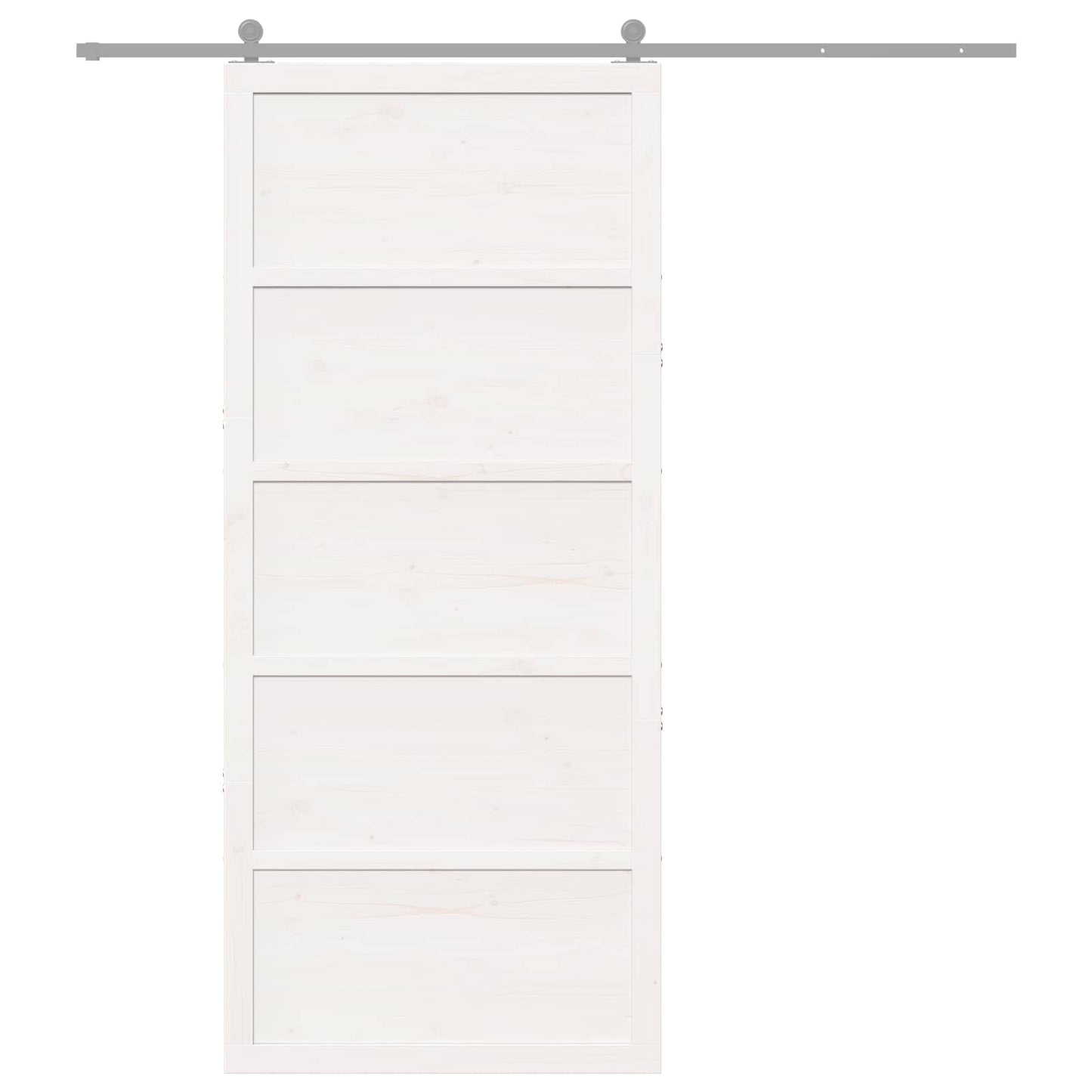 Schuifdeur Wit 100 x 2,5 x 208 cm Massief grenenhout
