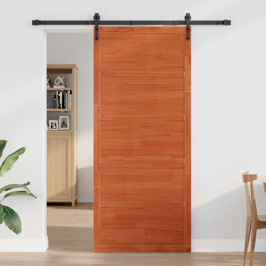 Schuifdeur Wasbruin 100 x 2,5 x 208 cm Massief grenenhout