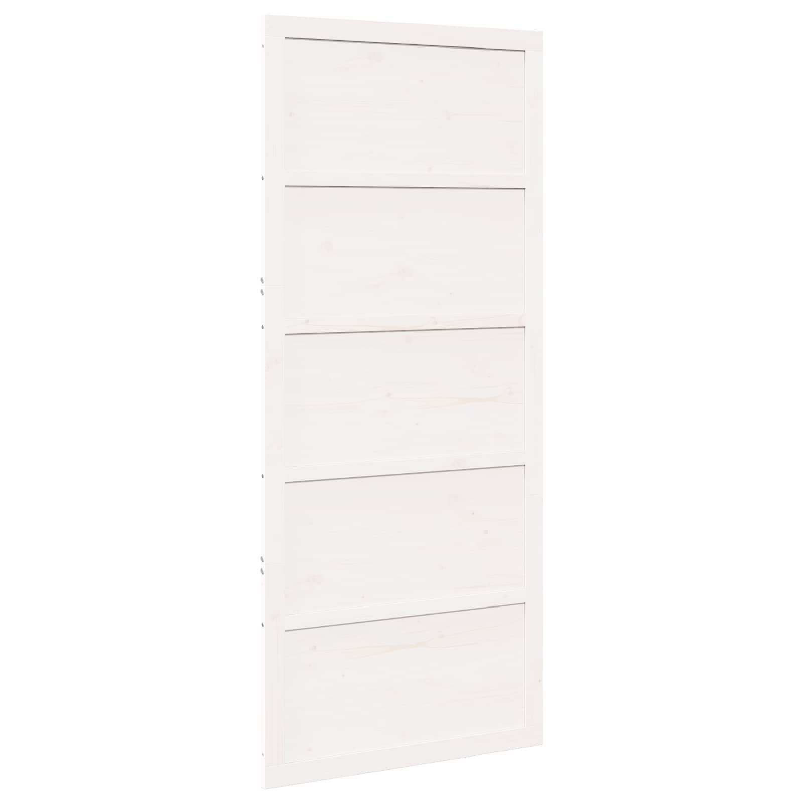 Schuifdeur Wit 90 x 2,5 x 208 cm Massief grenenhout