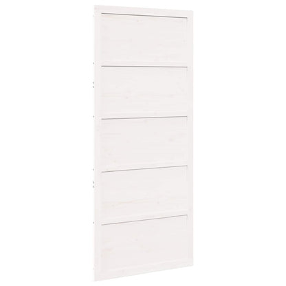 Schuifdeur Wit 90 x 2,5 x 208 cm Massief grenenhout