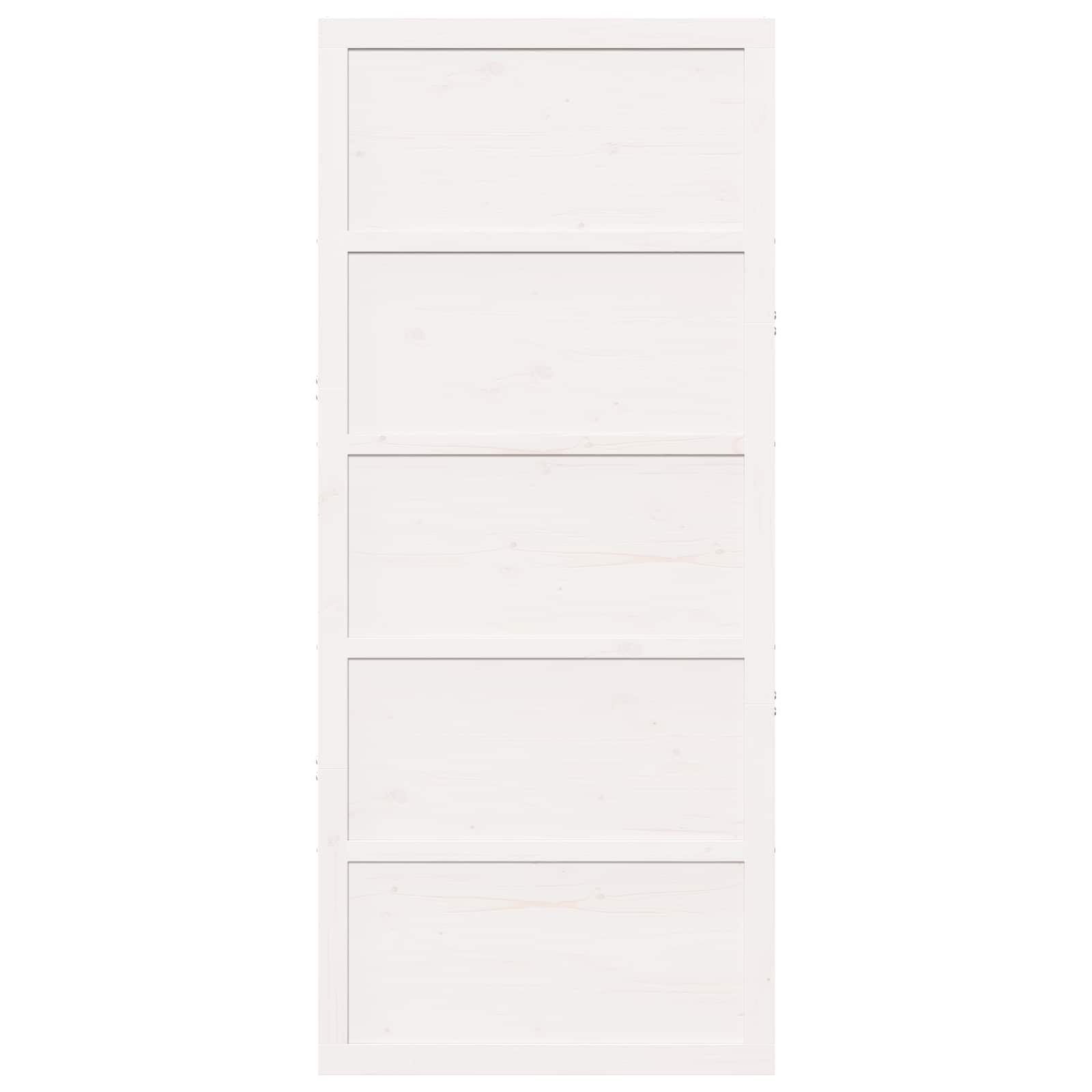 Schuifdeur Wit 90 x 2,5 x 208 cm Massief grenenhout
