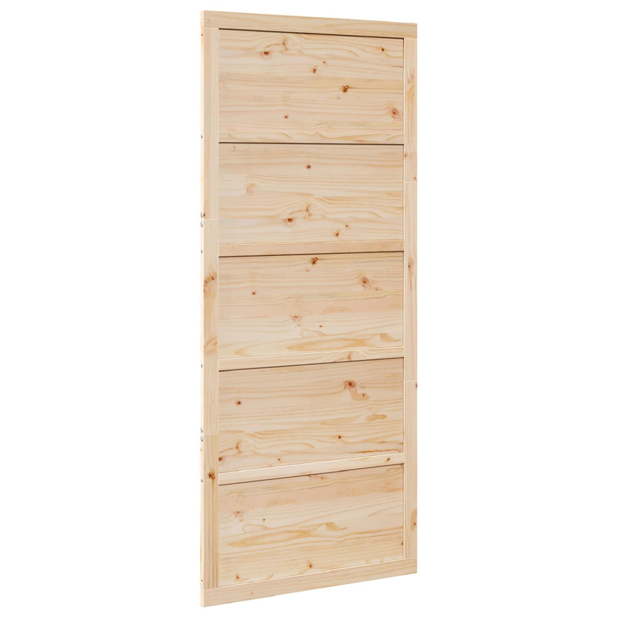 Schuifdeur Naturel 80 x 2,5 x 208 cm Massief grenenhout
