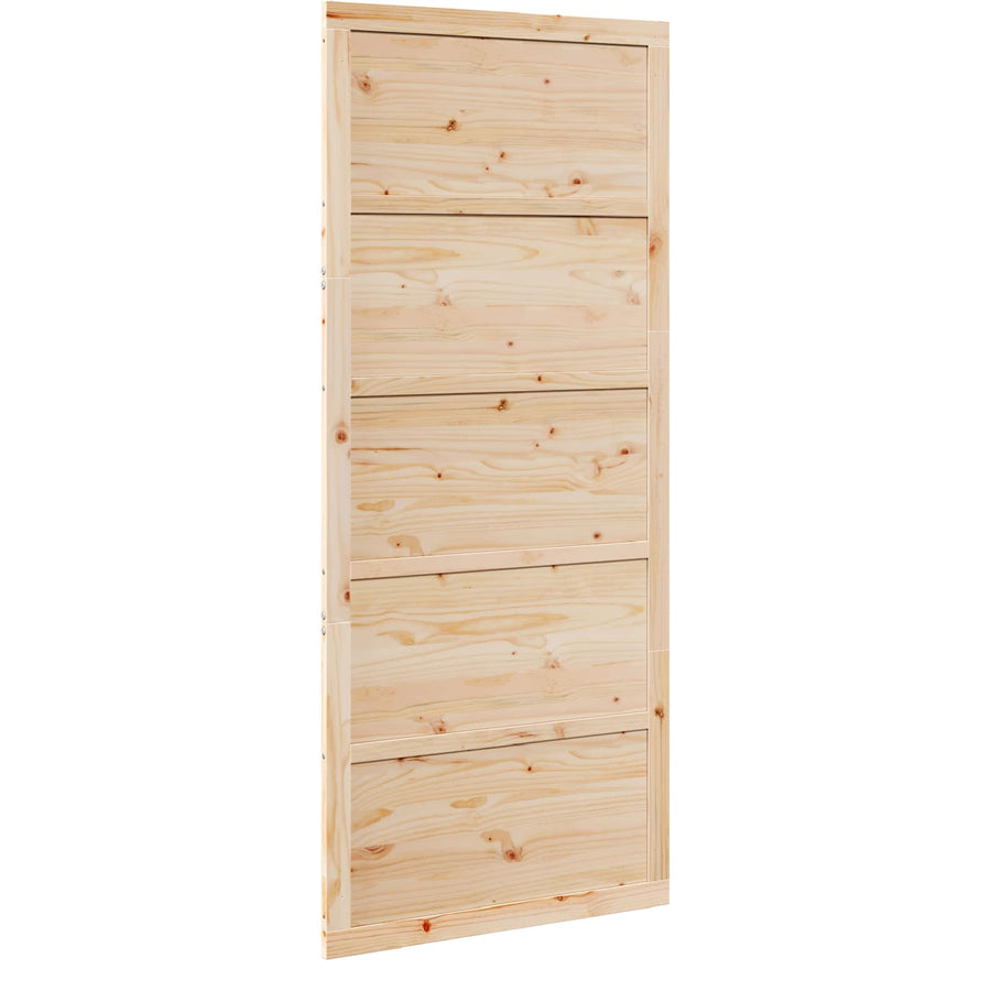 Schuifdeur Naturel 80 x 2,5 x 208 cm Massief grenenhout
