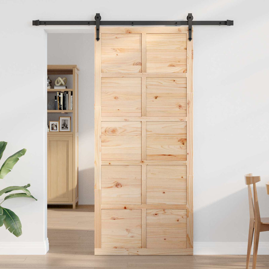 Schuifdeur Naturel 100 x 2,5 x 208 cm Massief grenenhout
