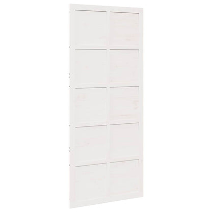 Schuifdeur Wit 100 x 2,5 x 208 cm Massief grenenhout