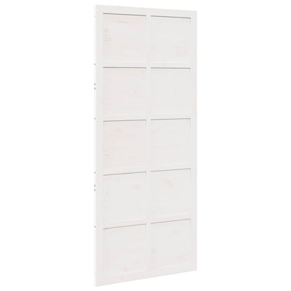 Schuifdeur Wit 100 x 2,5 x 208 cm Massief grenenhout