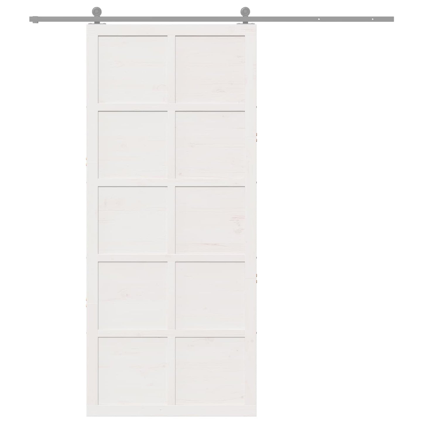Schuifdeur Wit 100 x 2,5 x 208 cm Massief grenenhout