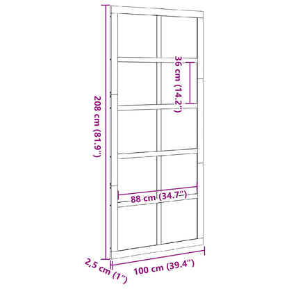 Schuifdeur Wit 100 x 2,5 x 208 cm Massief grenenhout