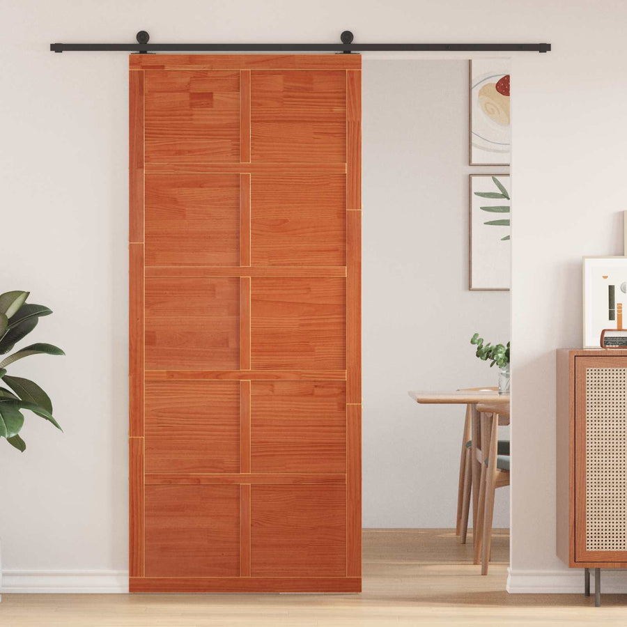 Schuifdeur Wasbruin 100 x 2,5 x 208 cm Massief grenenhout