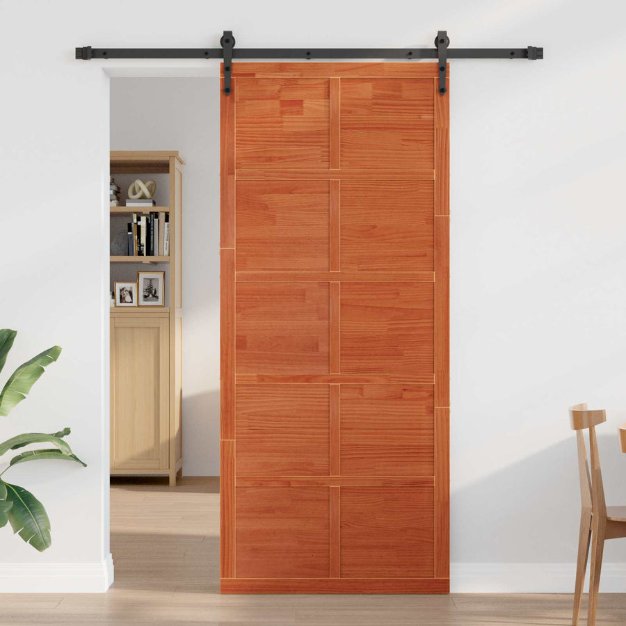 Schuifdeur Wasbruin 100 x 2,5 x 208 cm Massief grenenhout