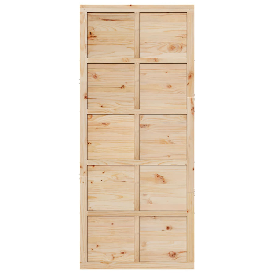 Schuifdeur Naturel 80 x 2,5 x 208 cm Massief grenenhout