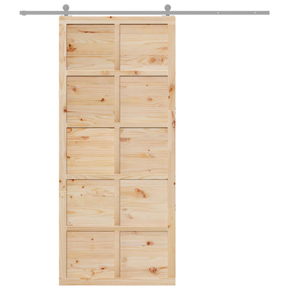 Schuifdeur Naturel 80 x 2,5 x 208 cm Massief grenenhout