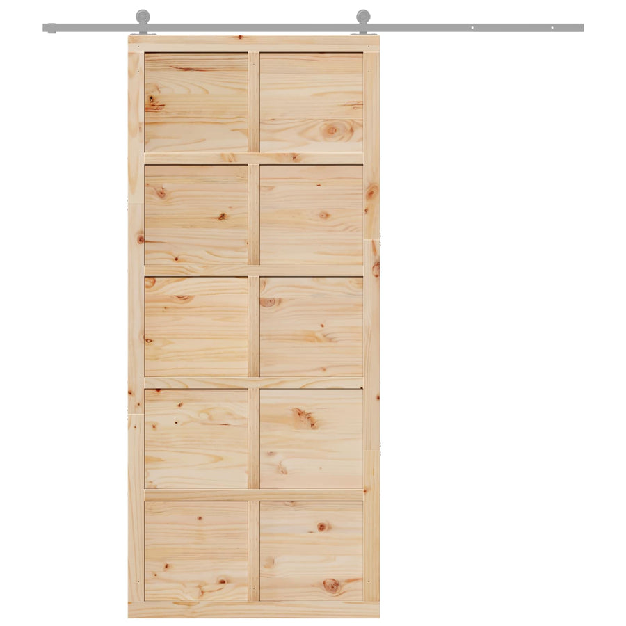 Schuifdeur Naturel 80 x 2,5 x 208 cm Massief grenenhout