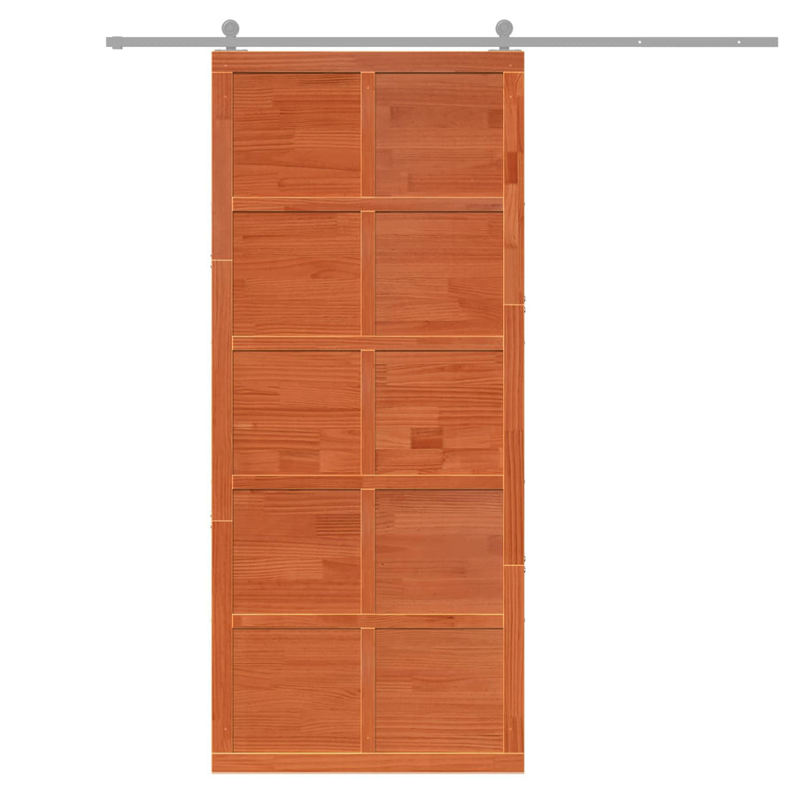 Schuifdeur Wasbruin 80 x 2,5 x 208 cm Massief grenenhout