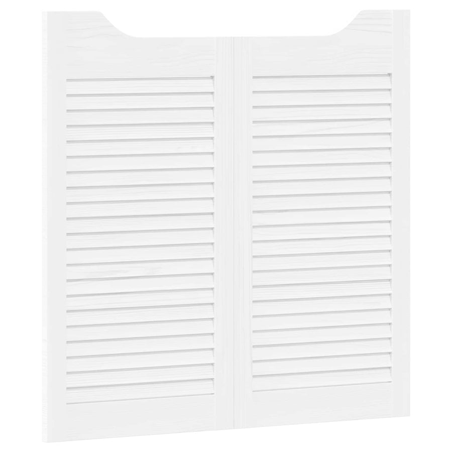Schuifdeuren 2 pcs Wit Massief grenenhout