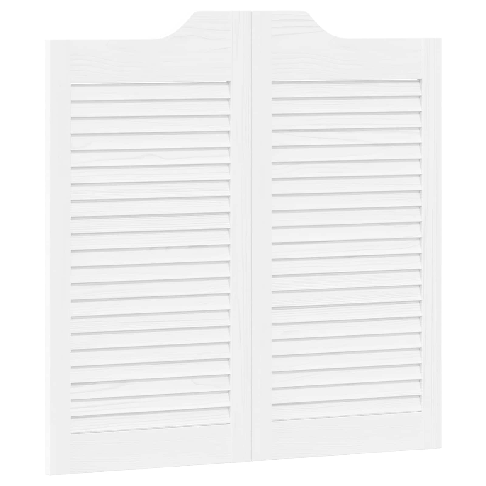 Schuifdeuren 2 pcs Wit Massief grenenhout