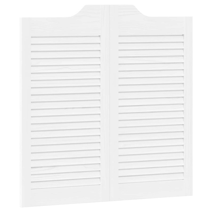 Schuifdeuren 2 pcs Wit Massief grenenhout