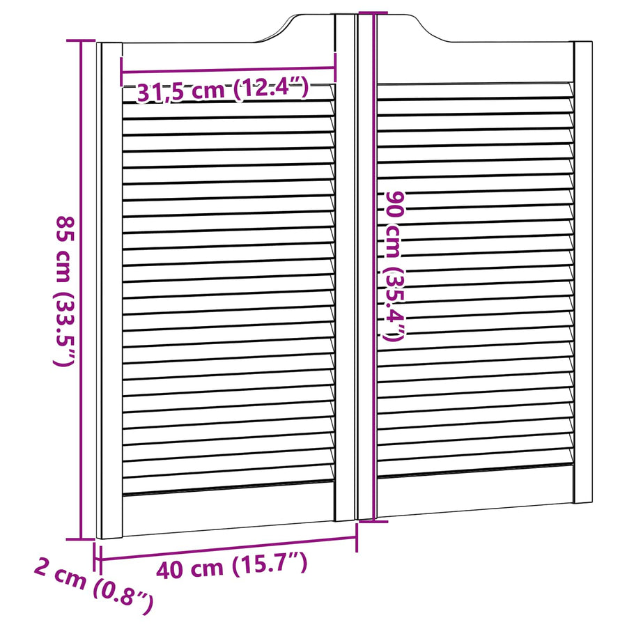 Schuifdeuren Wit 90 x 40 cm Massief grenenhout