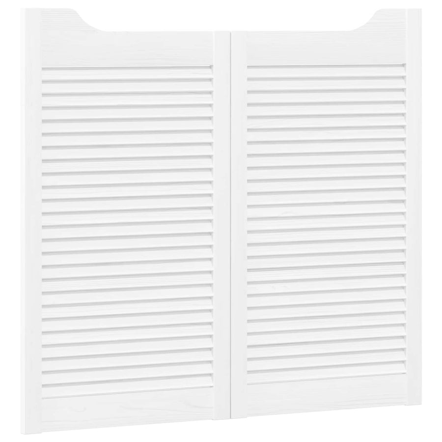 Schuifdeuren 2 pcs Wit Massief grenenhout