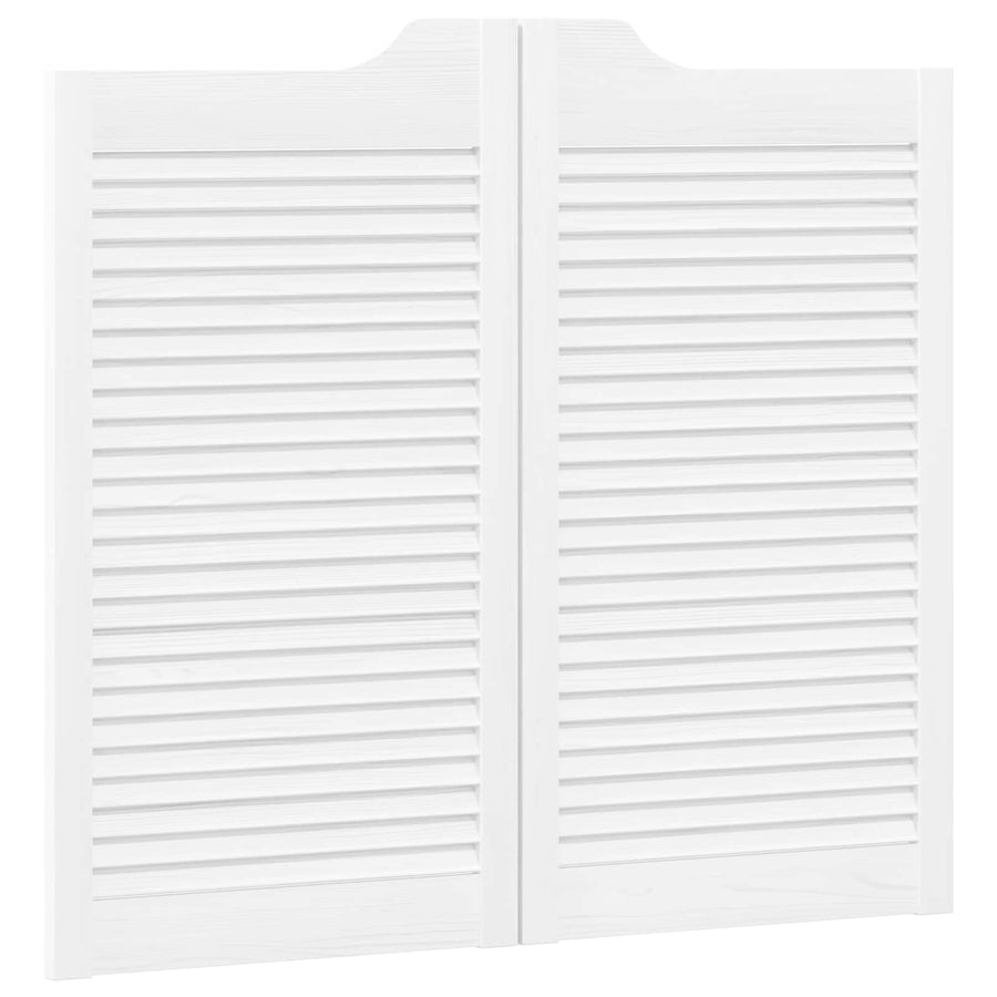 Schuifdeuren 2 pcs Wit Massief grenenhout