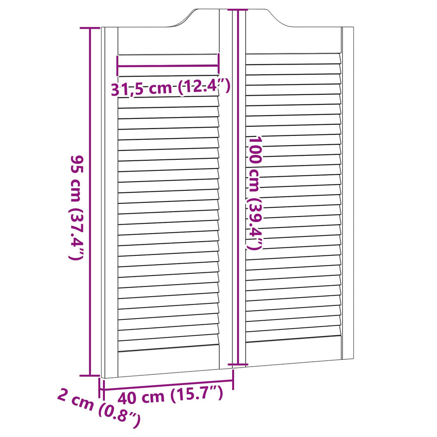 Schuifdeuren Wit 100 x 40 cm Massief grenenhout