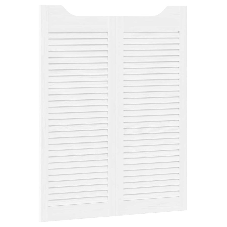 Schuifdeuren 2 pcs Wit Massief grenenhout