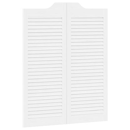 Schuifdeuren 2 pcs Wit Massief grenenhout