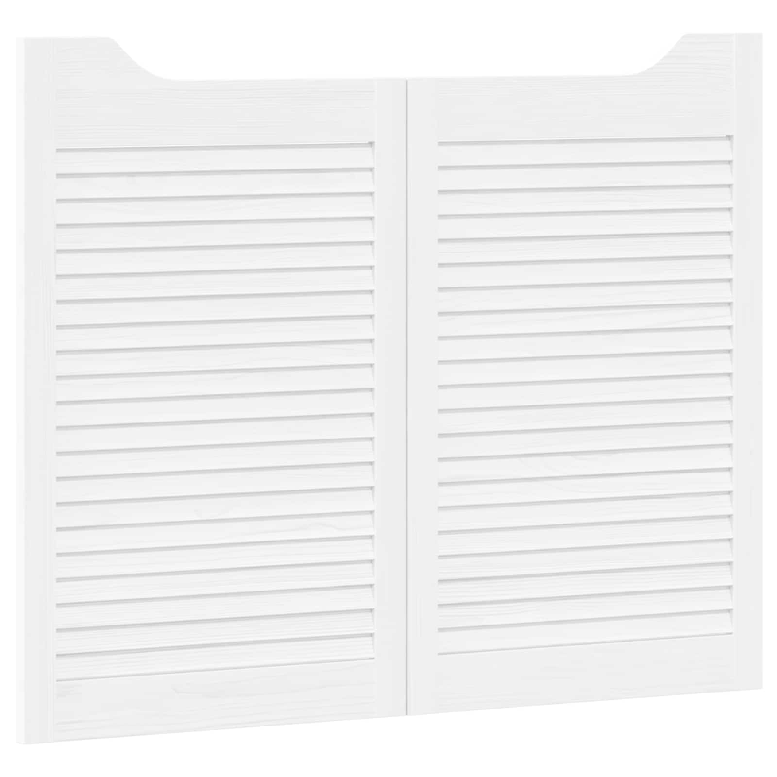 Schuifdeuren 2 pcs Wit Massief grenenhout