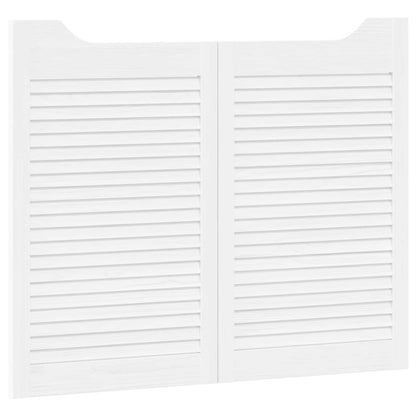 Schuifdeuren 2 pcs Wit Massief grenenhout