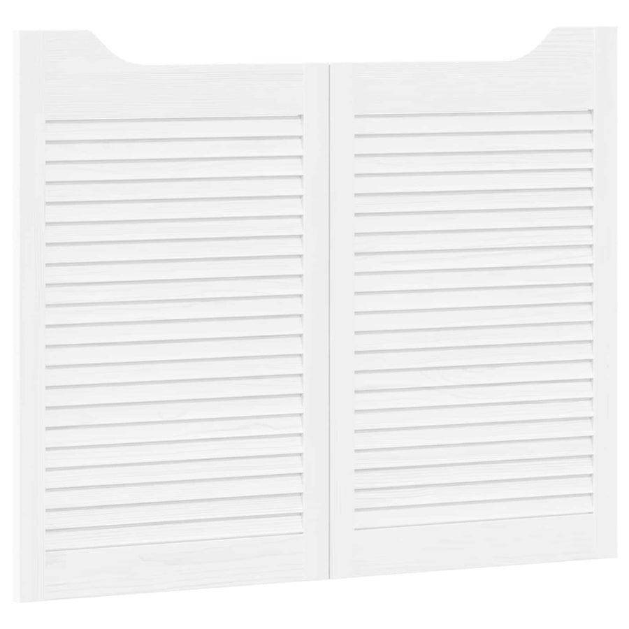 Schuifdeuren 2 pcs Wit Massief grenenhout