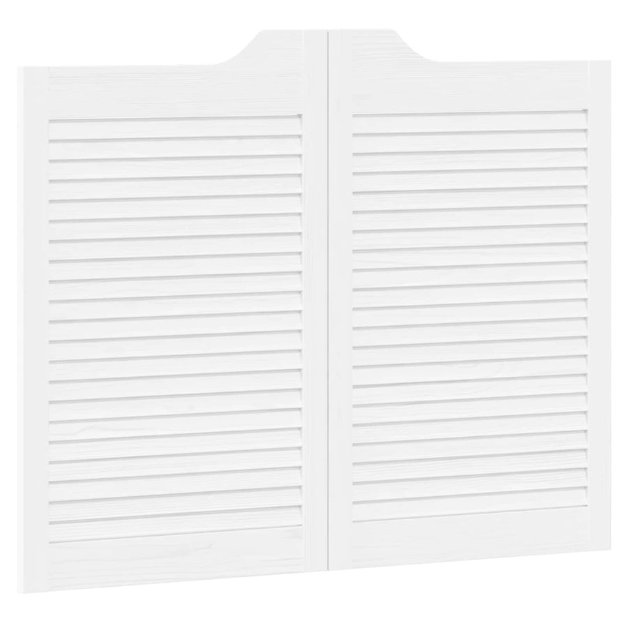 Schuifdeuren 2 pcs Wit Massief grenenhout