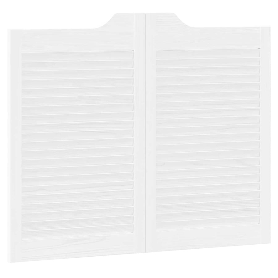 Schuifdeuren 2 pcs Wit Massief grenenhout