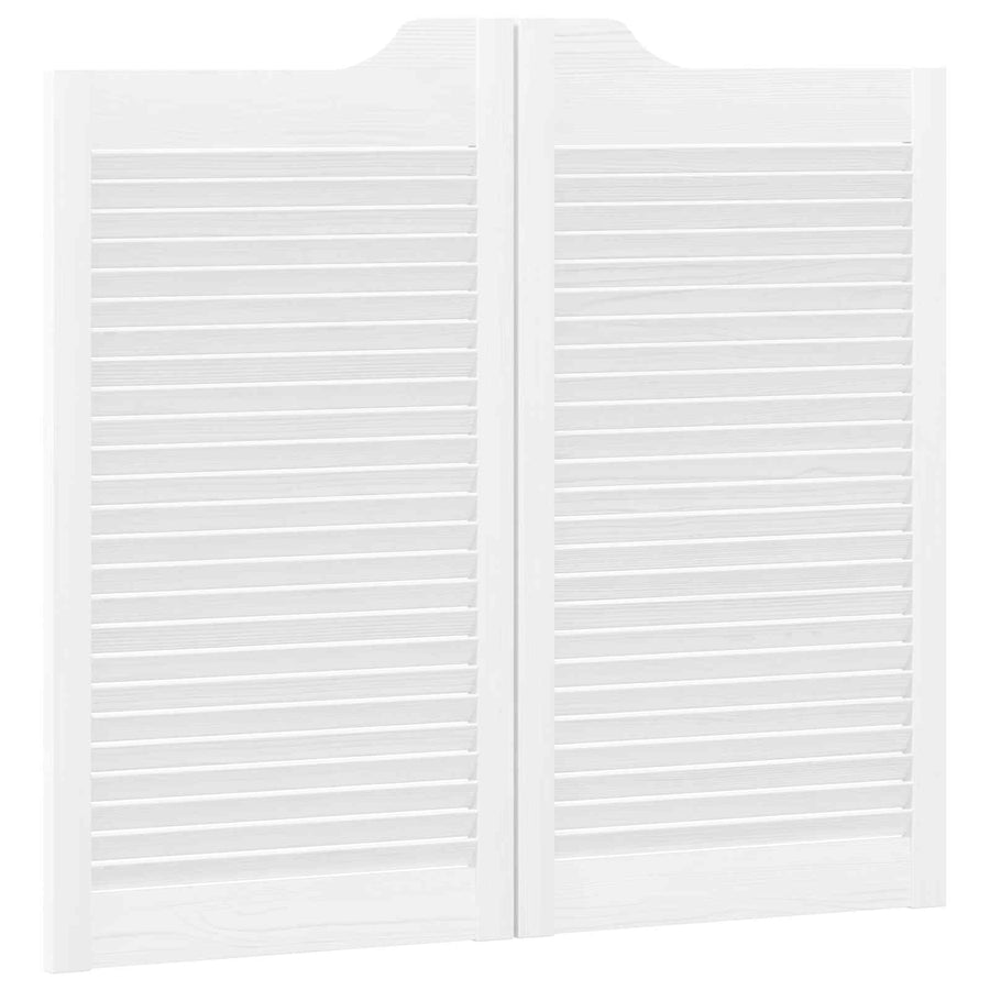 Schuifdeuren 2 pcs Wit Massief grenenhout