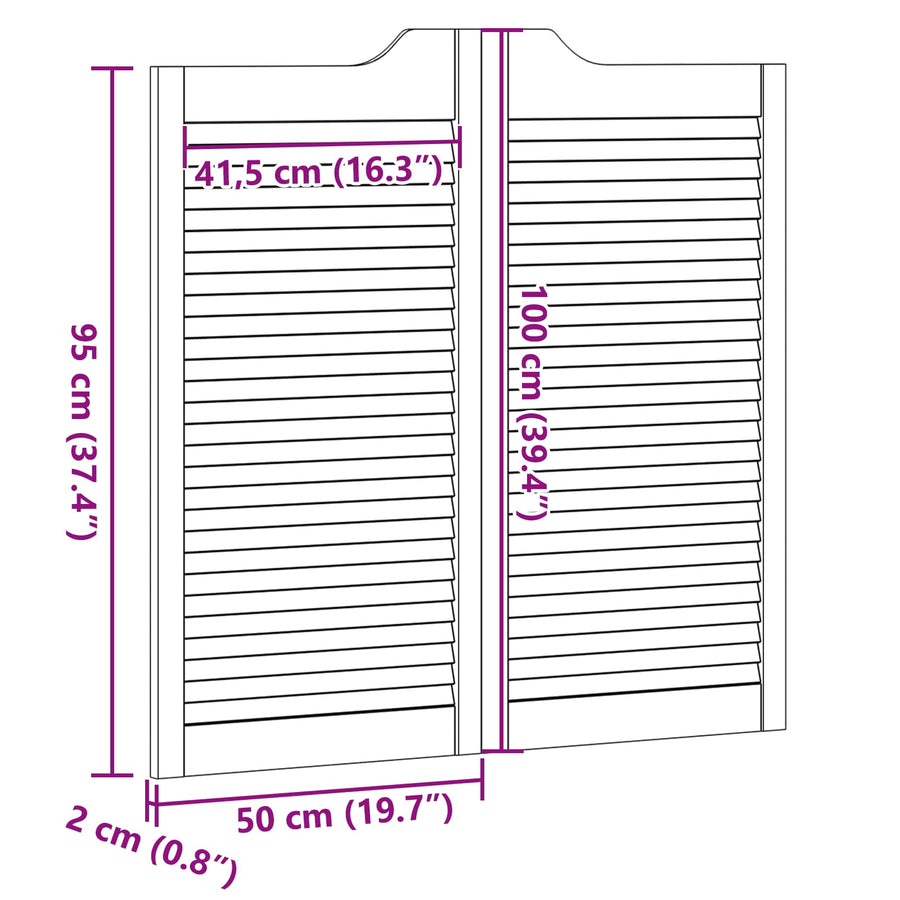 Schuifdeuren Wit 100 x 50 cm Massief grenenhout