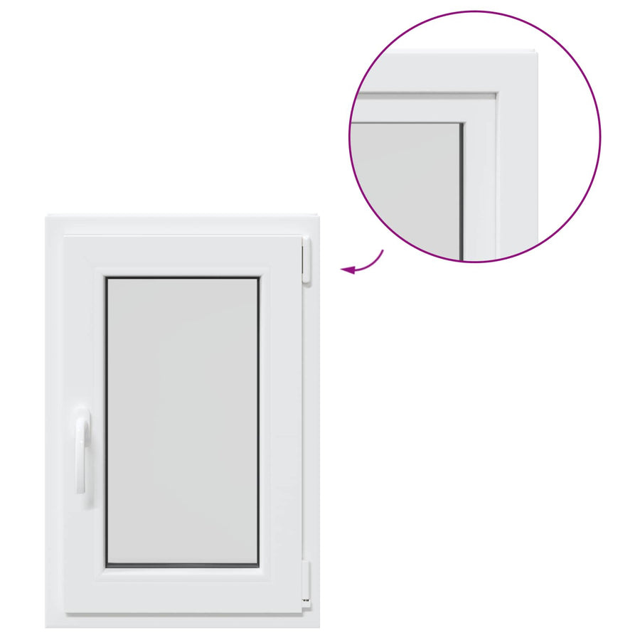 Kelderraam RISOR Wit 50 x 75 cm PVC en glas