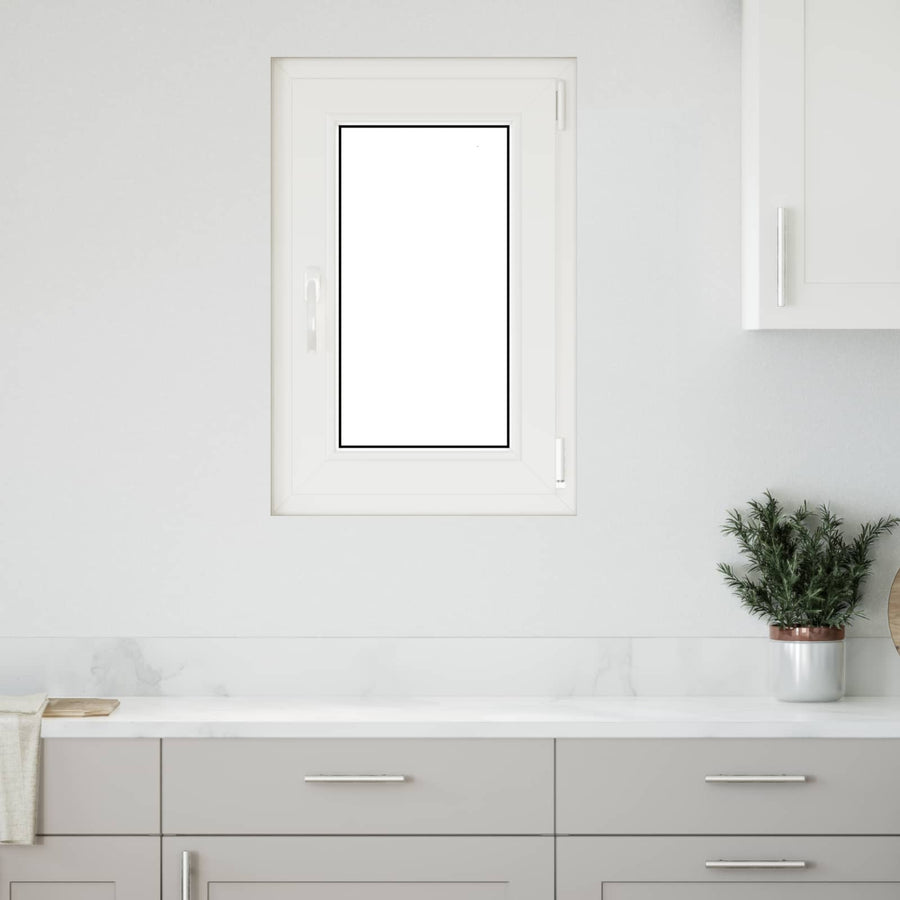 Kelderraam RISOR Wit 50 x 75 cm PVC en glas