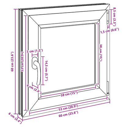 Kelderraam RISOR Wit 60 x 60 cm PVC en glas