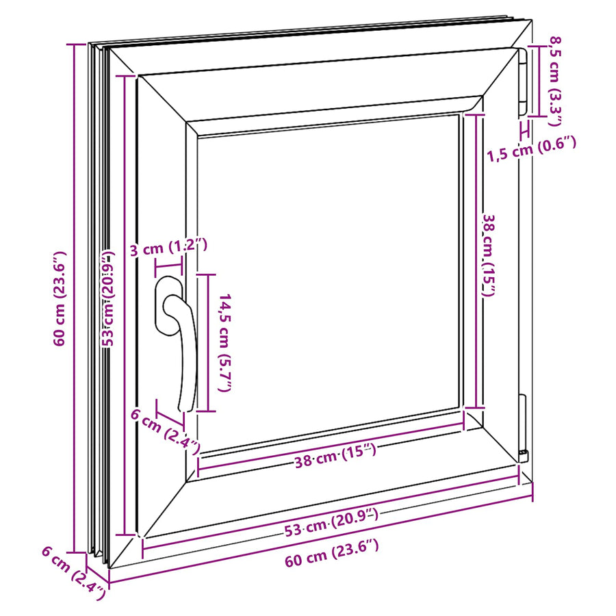Kelderraam RISOR Wit 60 x 60 cm PVC en glas