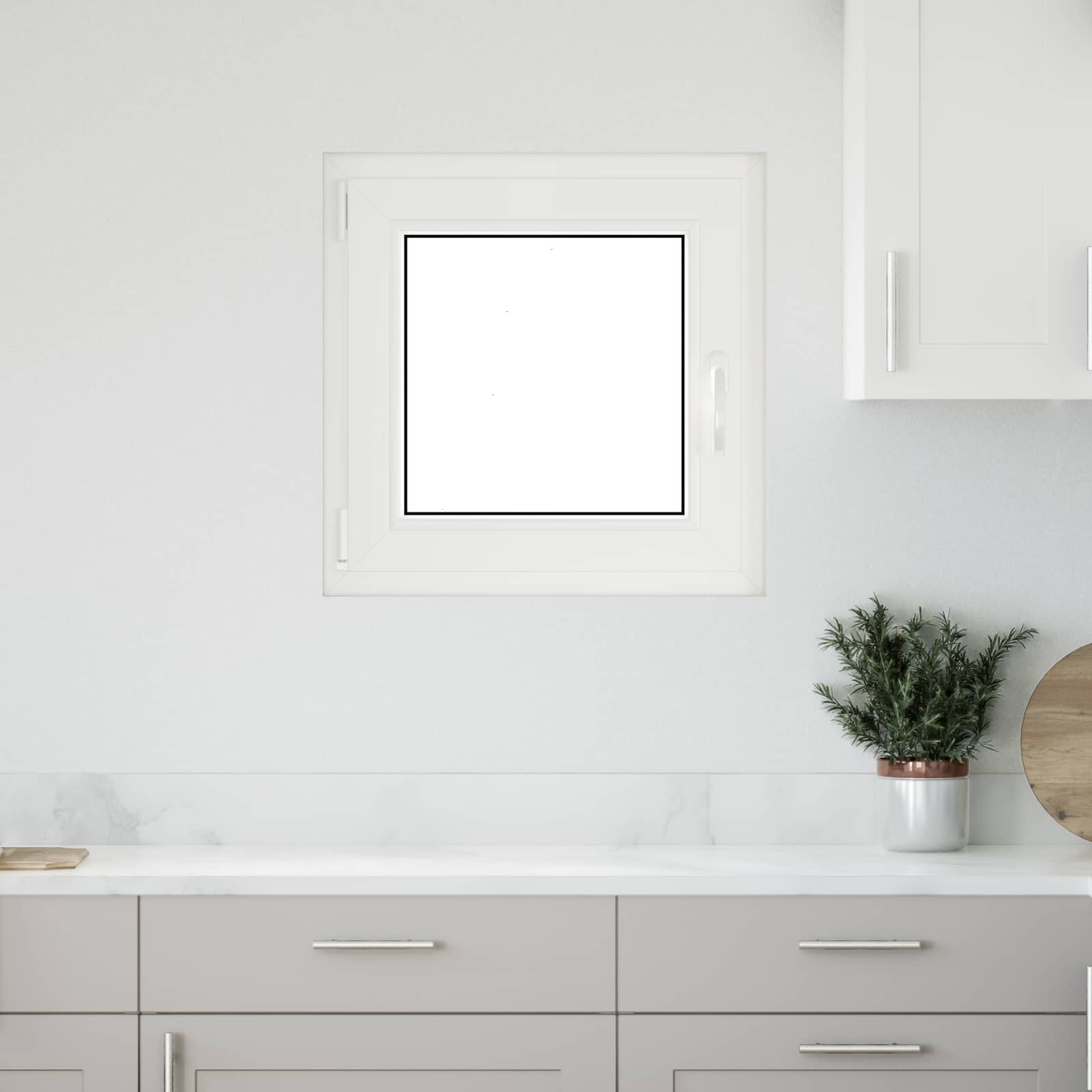 Kelderraam RISOR Wit 60 x 60 cm PVC en glas