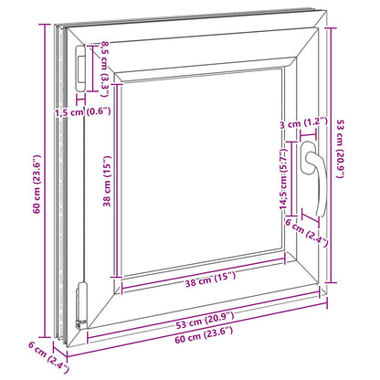 Kelderraam RISOR Wit 60 x 60 cm PVC en glas