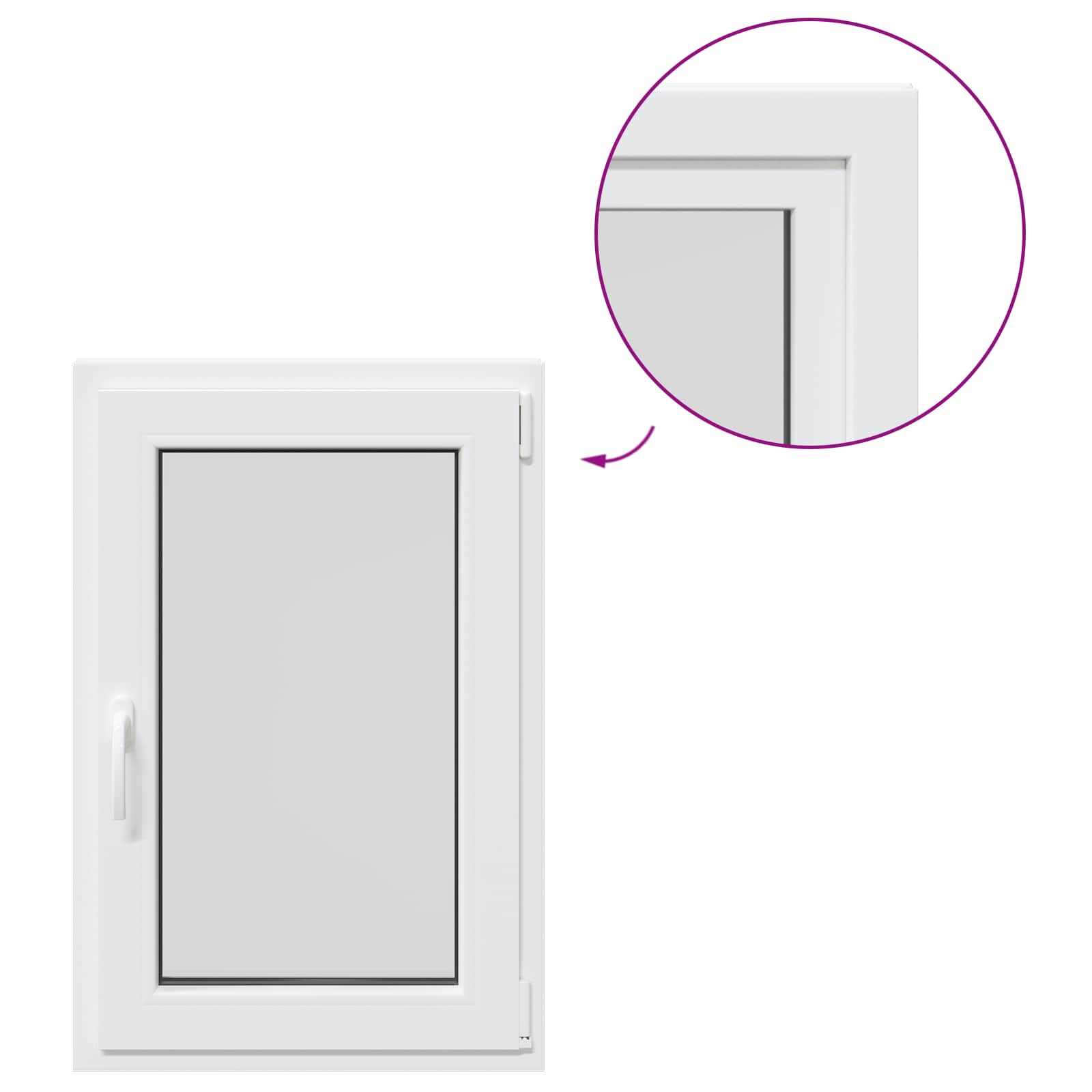 Kelderraam RISOR Wit 60 x 90 cm PVC en glas