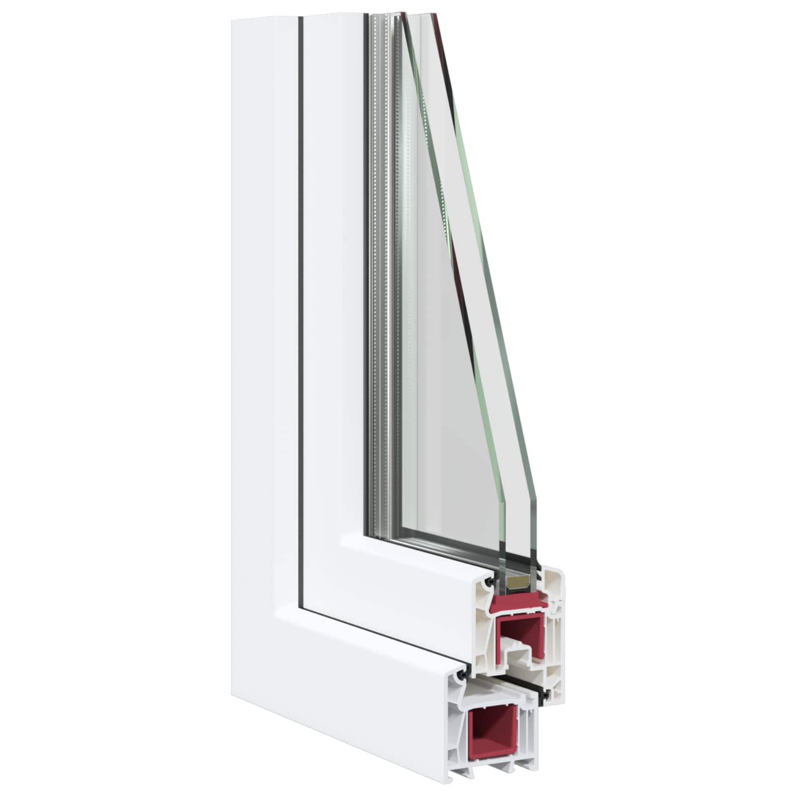 Kelderraam RISOR Wit 60 x 90 cm PVC en glas