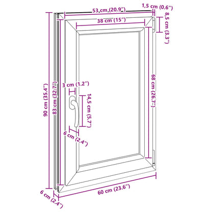 Kelderraam RISOR Wit 60 x 90 cm PVC en glas